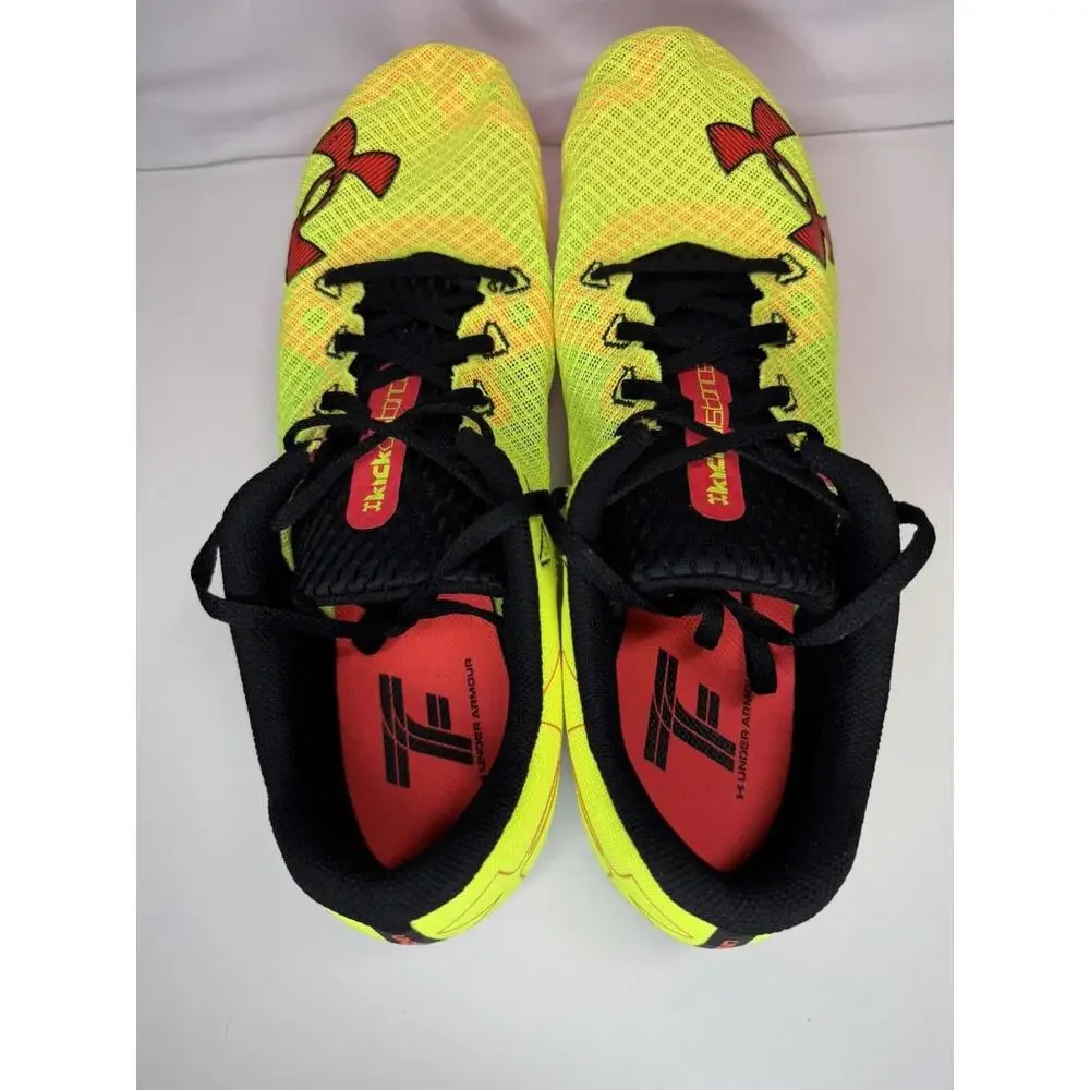 Under Armour‎ Kick Distance Track Shoes Mens Size 15 Yellow Black 3025460-300